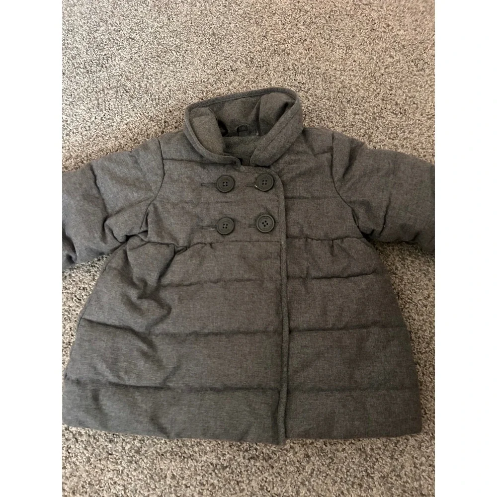 BabyGap Kids Grey Primaloft Double Breasted Puffer Jacket Coat 6-12 Months
